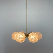 1960's brass & glass chandelier by kamenicky senov, 2 pieces available