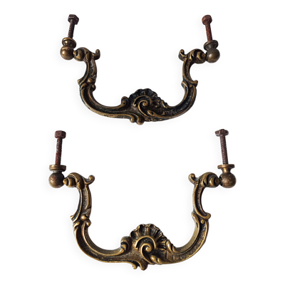 Poignée ancienne paire bronze porte meuble tiroir