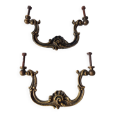 Antique pair of bronze drawer handles.