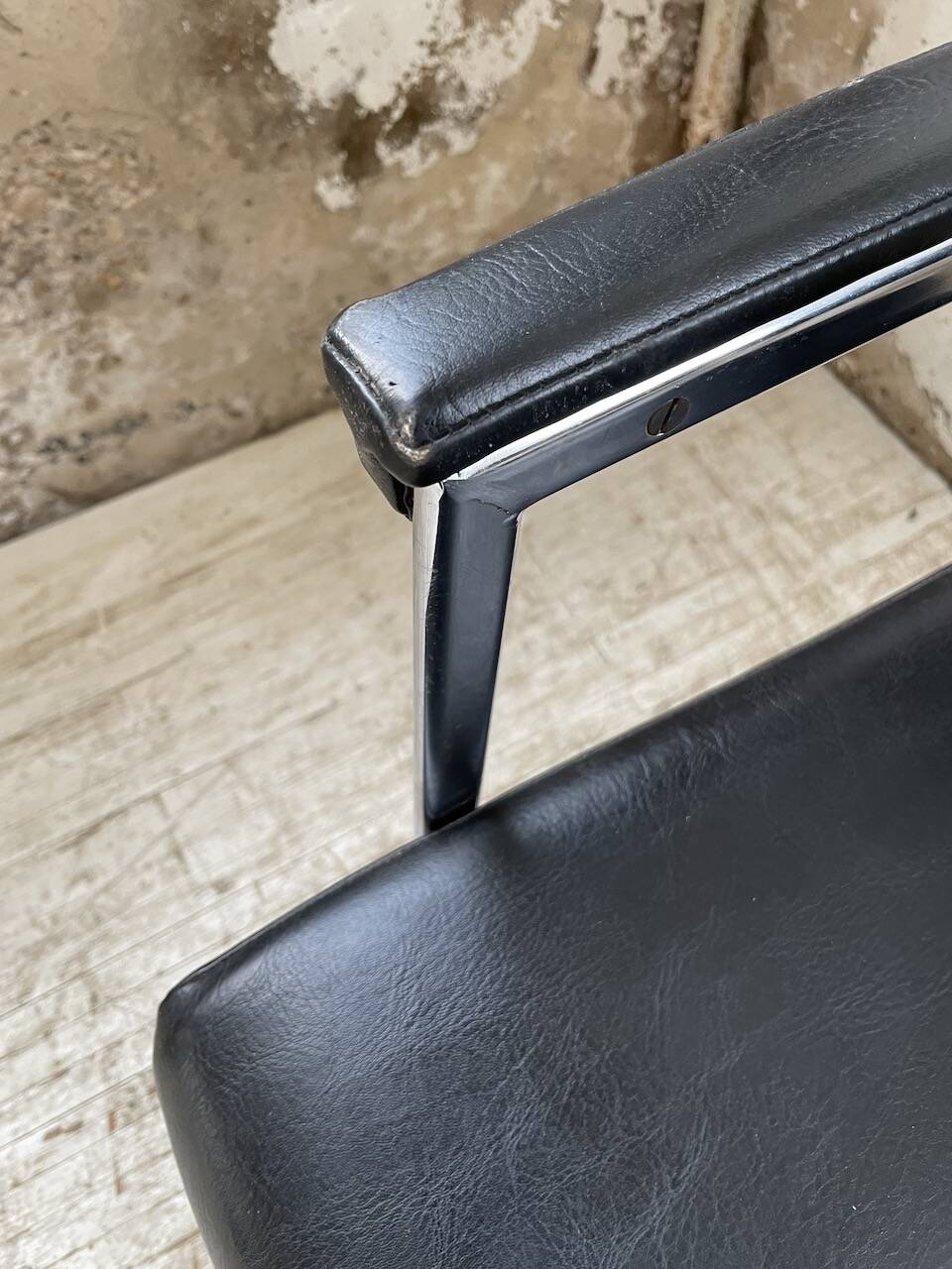 Pair of chrome office chairs