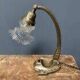 French art nouveau table lamp with transparent glass shade