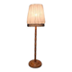 Vintage Wooden Floor Lamp with Pleated Shade, 1970s