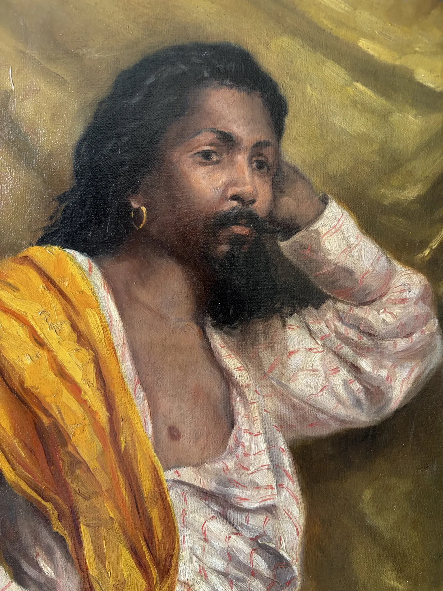 Orientalist portrait, oil on canvas signed 1873