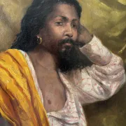 Orientalist portrait, oil on canvas signed 1873