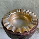 Rustic ashtray carved wood on vintage stand