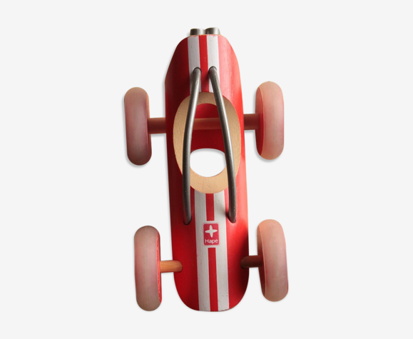 Jouet en bois E Racer Hape formule 1 en bambou rouge