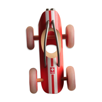 Jouet en bois E Racer Hape formule 1 en bambou rouge
