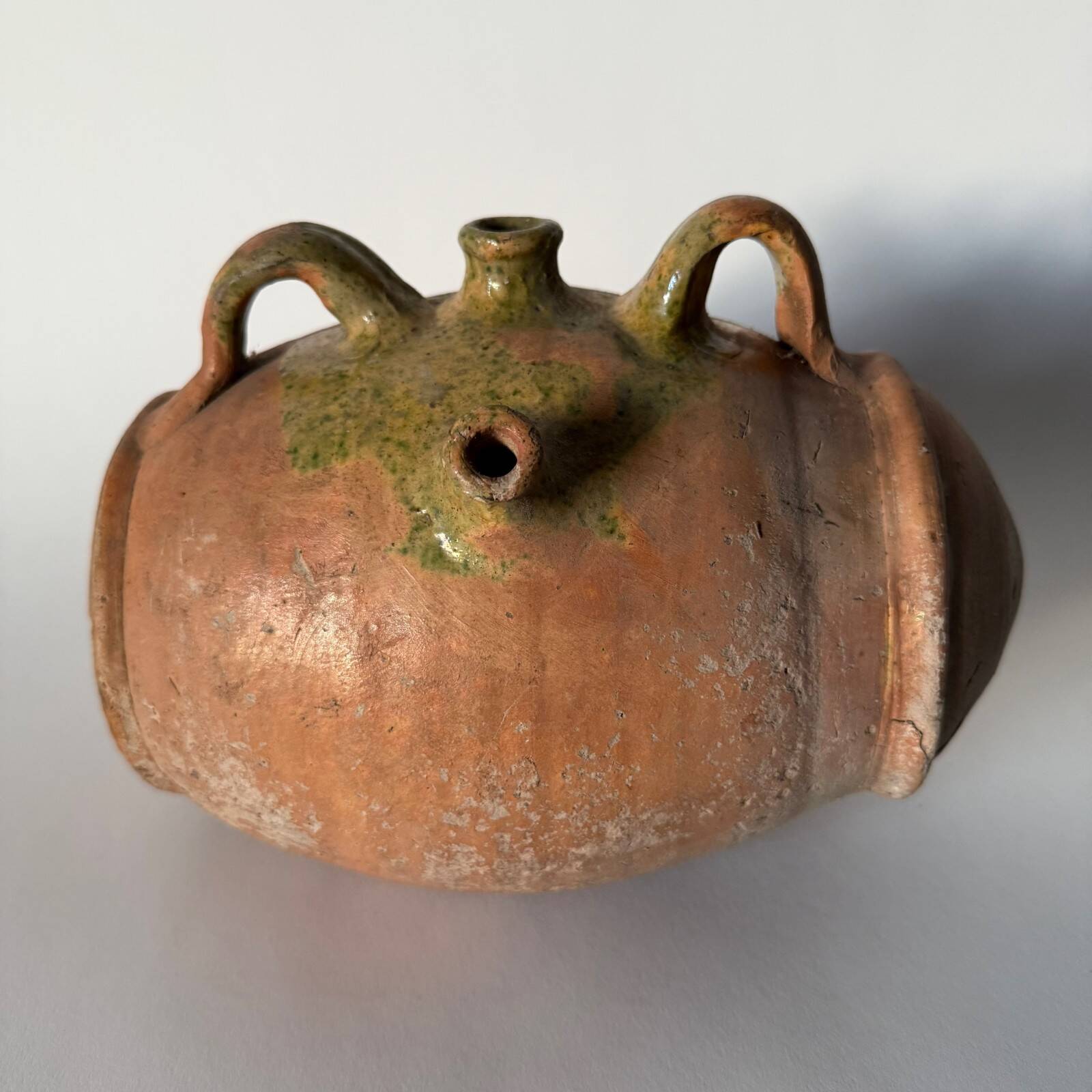 19th century Saintonge glazed terracotta barrel