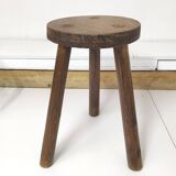 Solid wood farmhouse tripod stool
