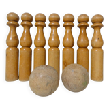 Old wooden bowling game