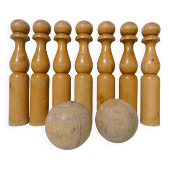 Old wooden bowling game