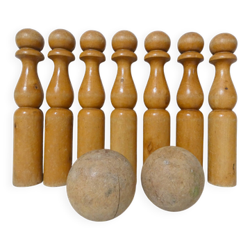 Old wooden bowling game