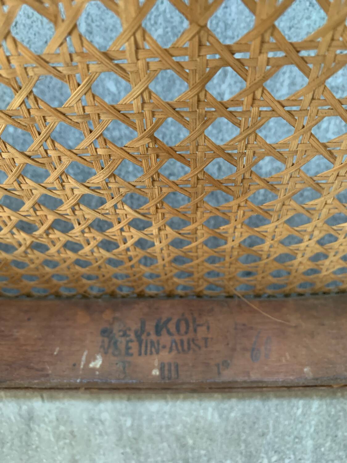 Set of three caned chairs by Jacob & Josef Kohn.