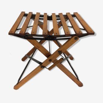 Old wooden and metal folding stool