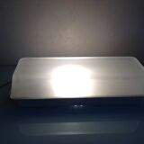 Rectangular porthole wall light in industrial/70s style frosted glass