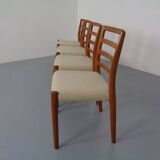 Vintage Danish 85 Dining Chairs in Teak and Wool by Niels Otto Møller for J.L. Møllers, 1960s, Set of 4