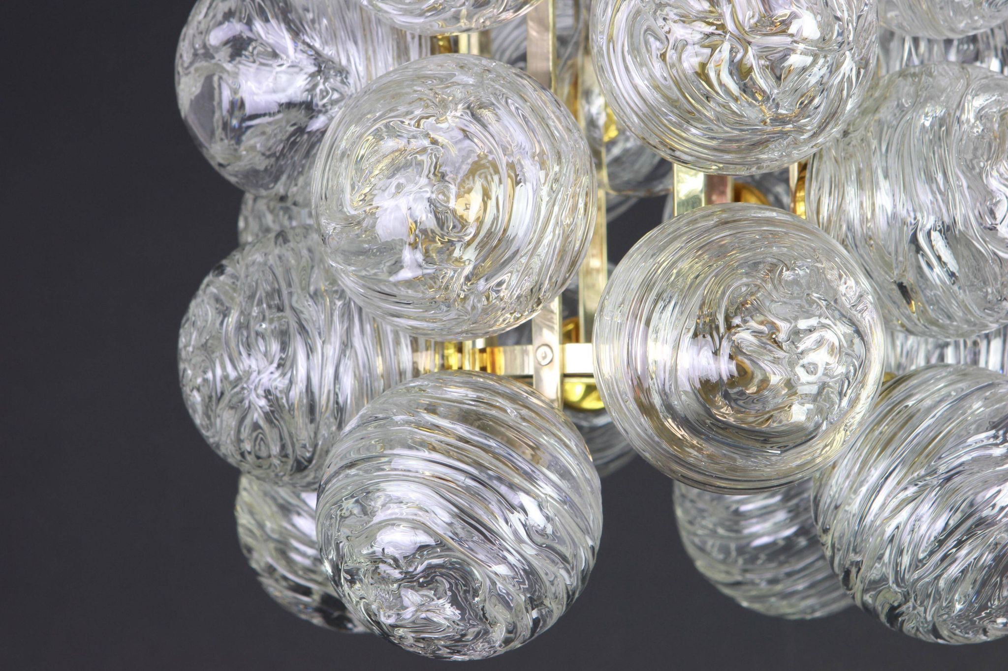 1 of 3 Small Spectacular Sputnik Suspension with Snowballs Doria, Germany, 1970s