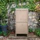Old grey green high chest of drawers H160