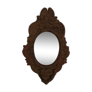 ancien miroir mural bois