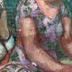 Oil on canvas by Pierre Monteret Three women twentieth
