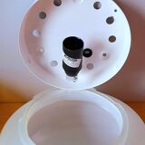 Wall light in pine and white opal.