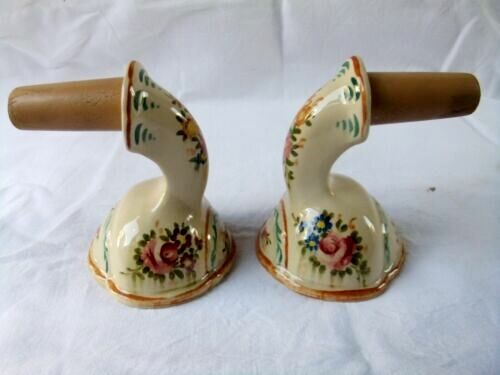 Pair wall lamp earthenware porcelain luminaire candle holder
