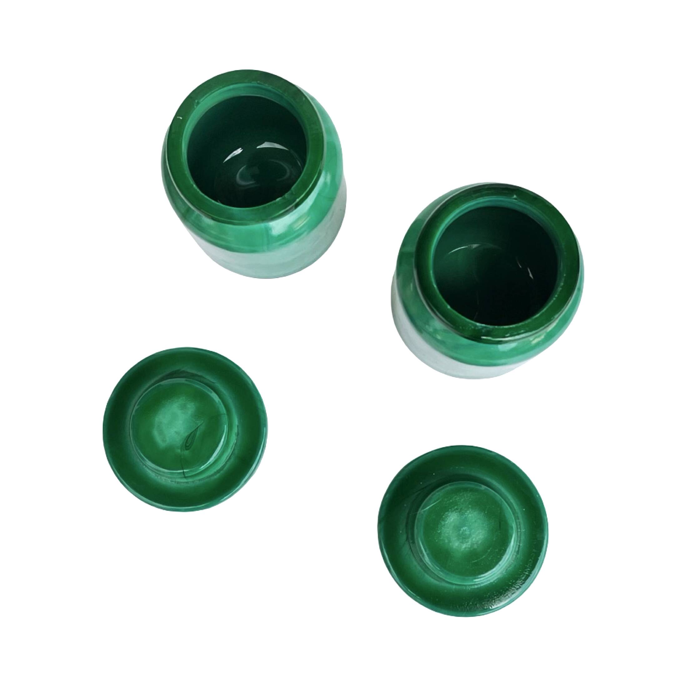 Malachite glass containers – Czechoslovakia, 1970s