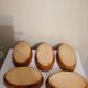 Set of 5 small old enameled terracotta dishes