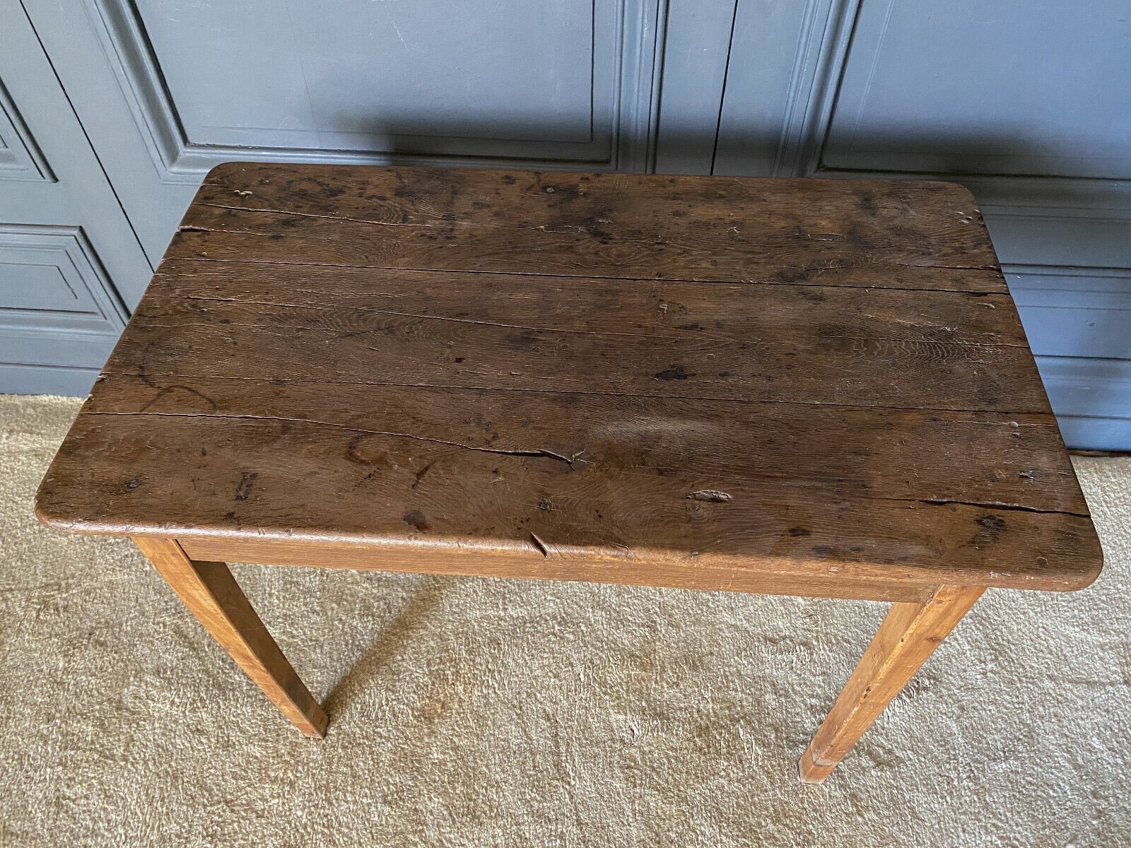 Oak farmhouse table Late nineteenth original patina