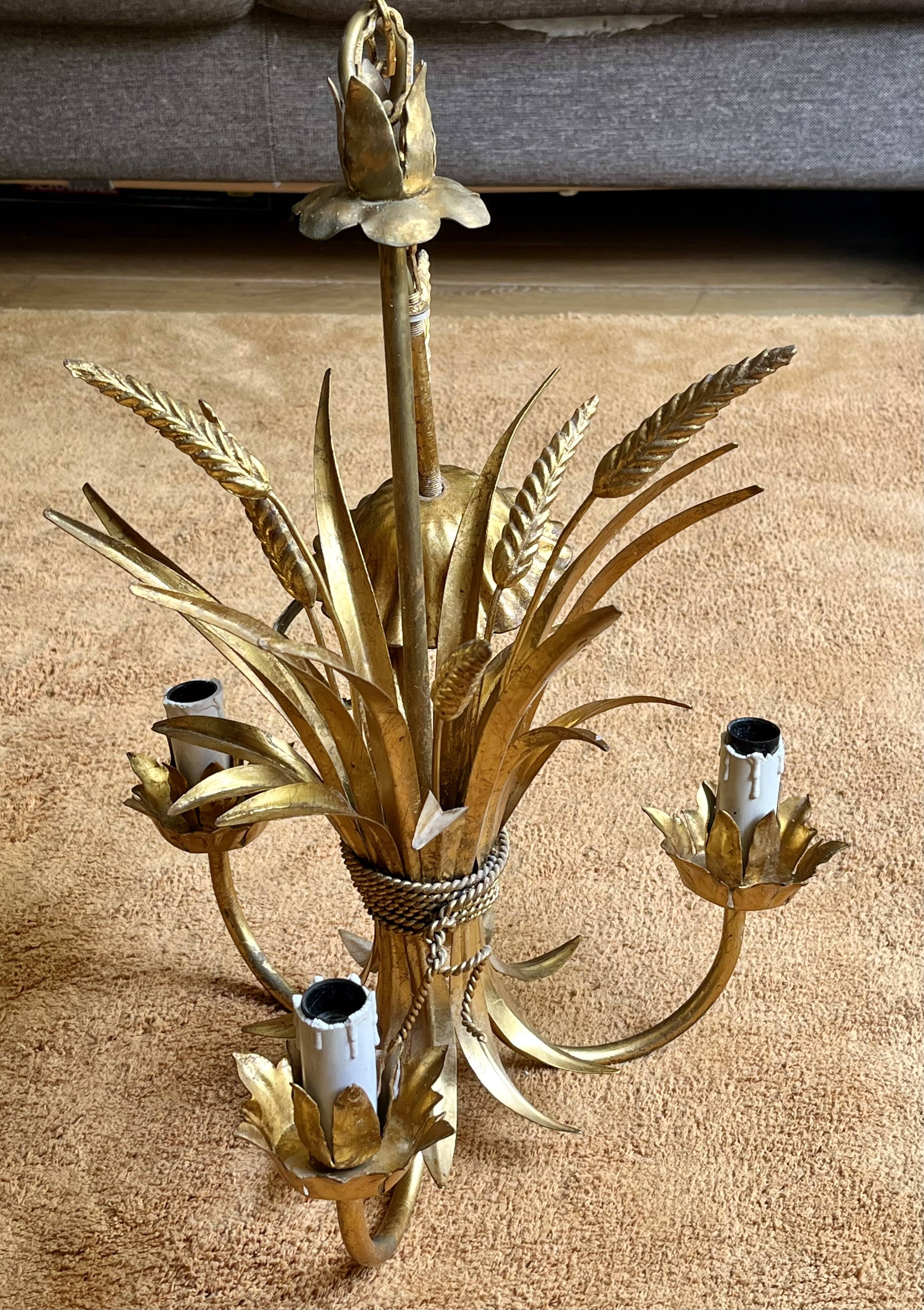 Lustre épis de blé style Hans Kögl - Hollywood Regency, années 70