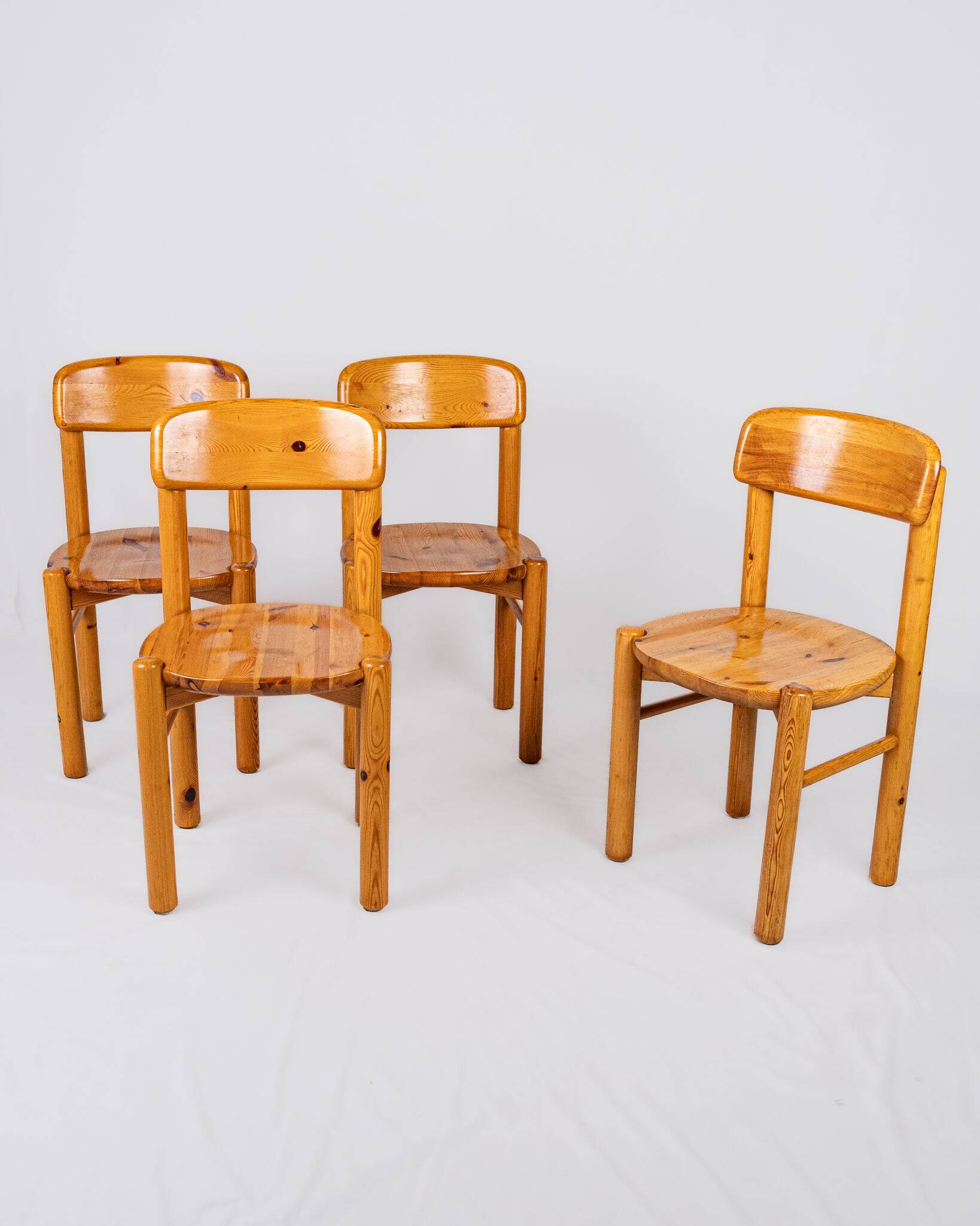 Set of 4 pine chairs by Rainer Daumiller, Denmark, 1970s