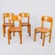 Set of 4 pine chairs by Rainer Daumiller, Denmark, 1970s