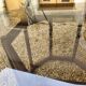 Wood table bamboo style smoked glass 70s