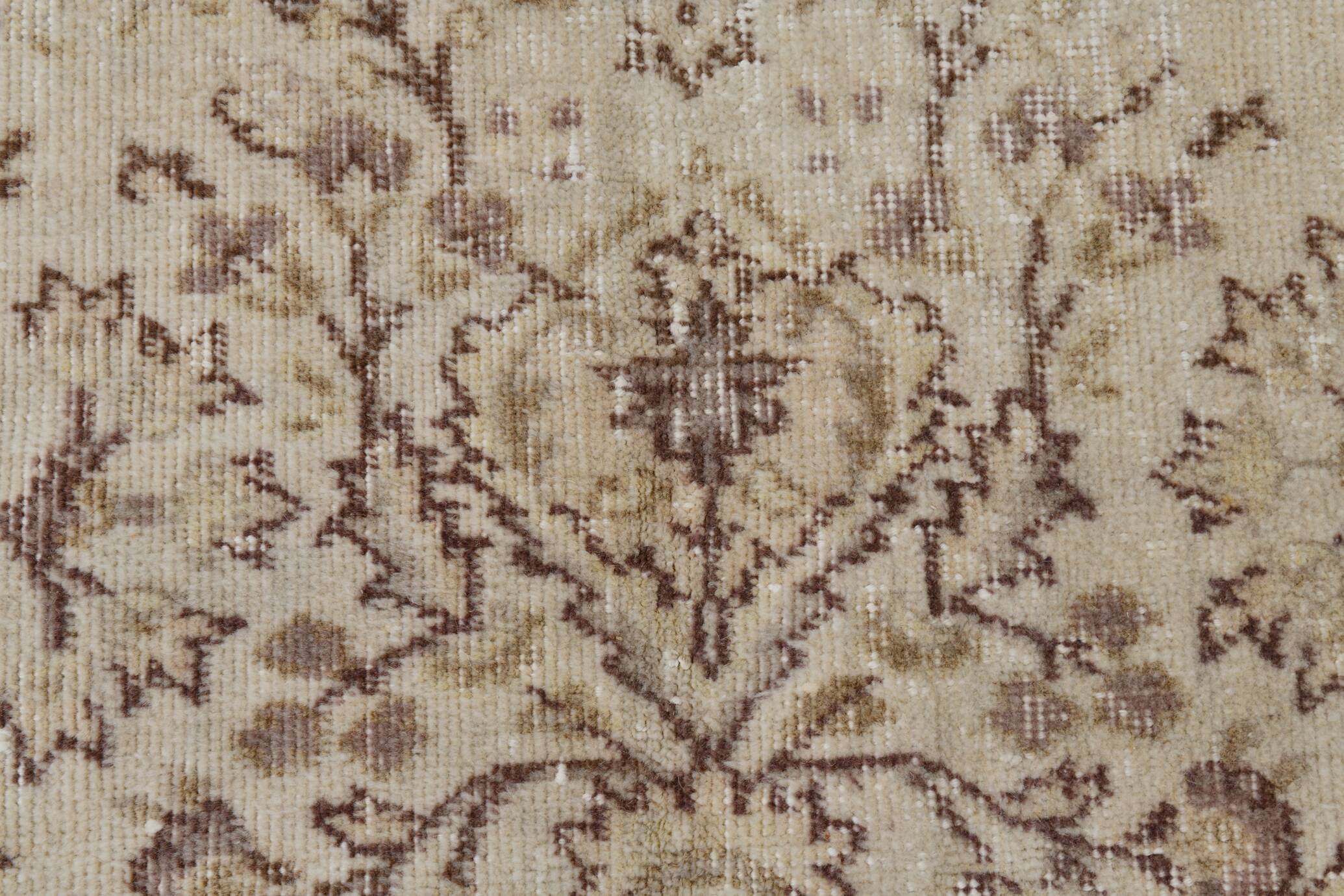 5x9 Vintage Brown Cream Classic Turkish Rug, 165x284Cm