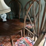 Set of 6 vintage rattan chairs