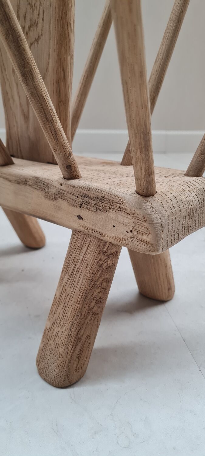 Brutalist art-popular magazine holder in solid wood