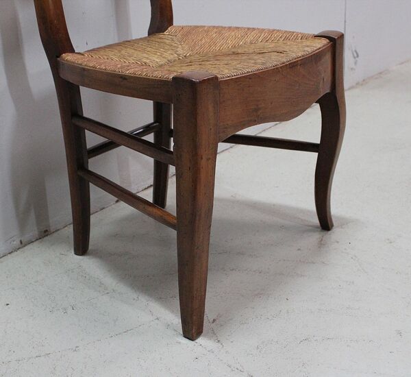 Chaise enfant paillée en merisier, époque Louis-Philippe - 2ème partie du XIXe