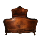 Old wooden bed nineteenth century rocaille style sign camus clermont ferrand