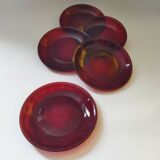 Arcoroc Sierra Ruby dessert plates