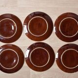 Set of 6 Vallauris oyster plates in slip - 1960s