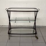 Cesare Lacca 1950 Italian Bar Cart with Brass Wheels
