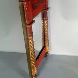 Restoration period mirror 1830 patinated gilded carved wood 48x33 cm