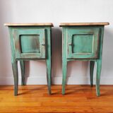 Pair of weathered bedside tables