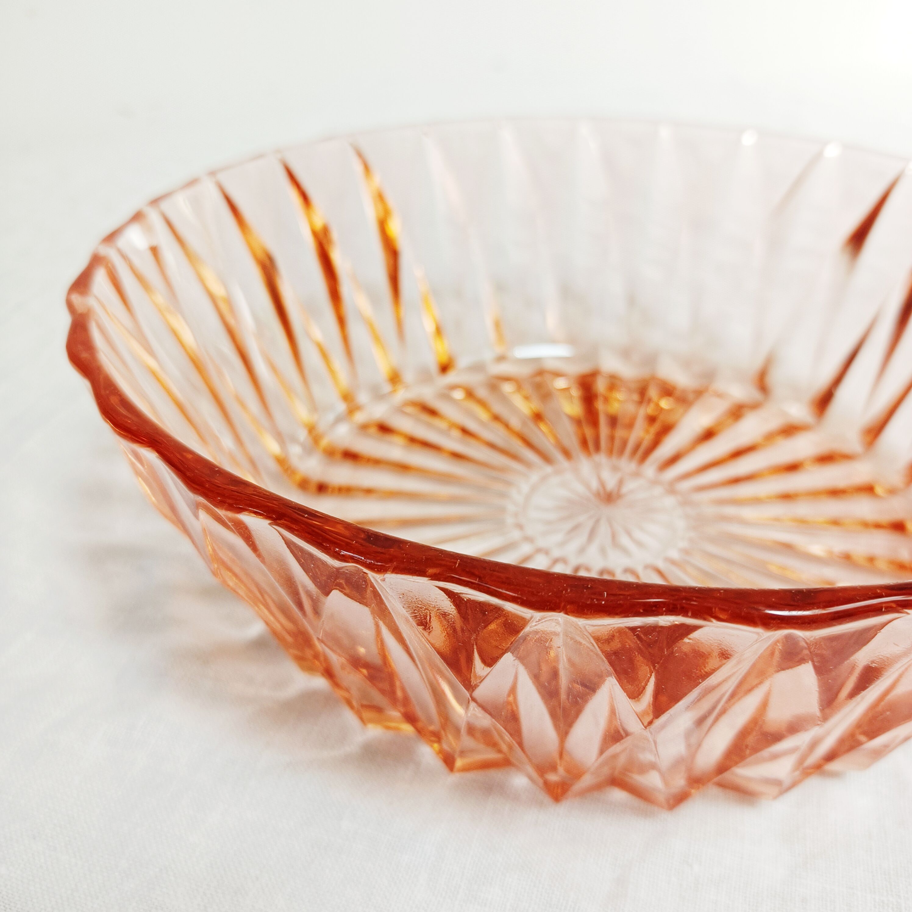 Pink glass bowl