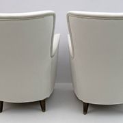 Pair of Gio Ponti Style Mid-Century Modern Italian Velvet Armchairs for Isa