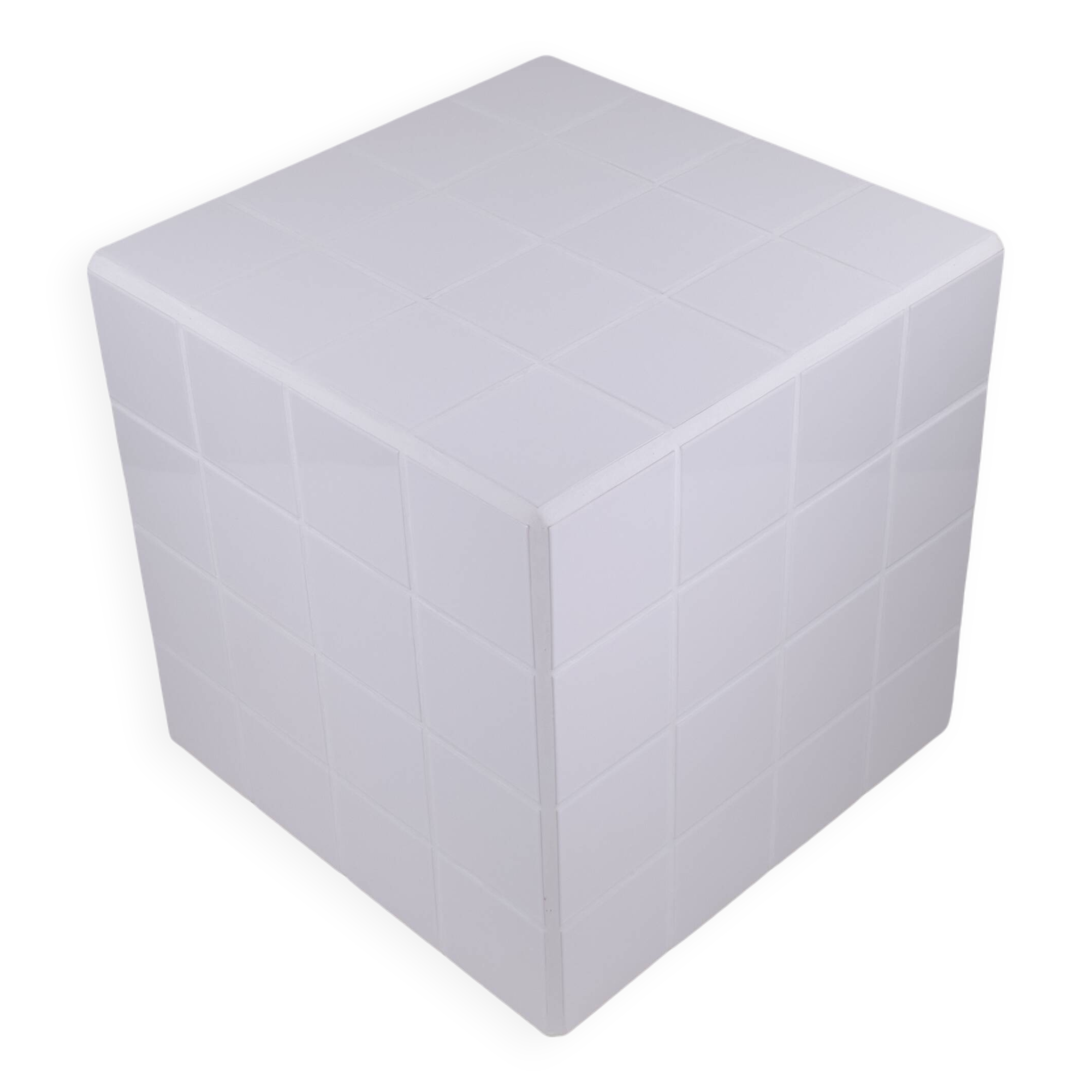 Cube-Side table-Bedside table-Tile-Ceramic-White-Glossy