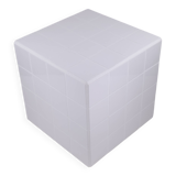 Cube-Table d'appoint-Table de chevet-Carreaux-Céramique-Blanc-Brillant