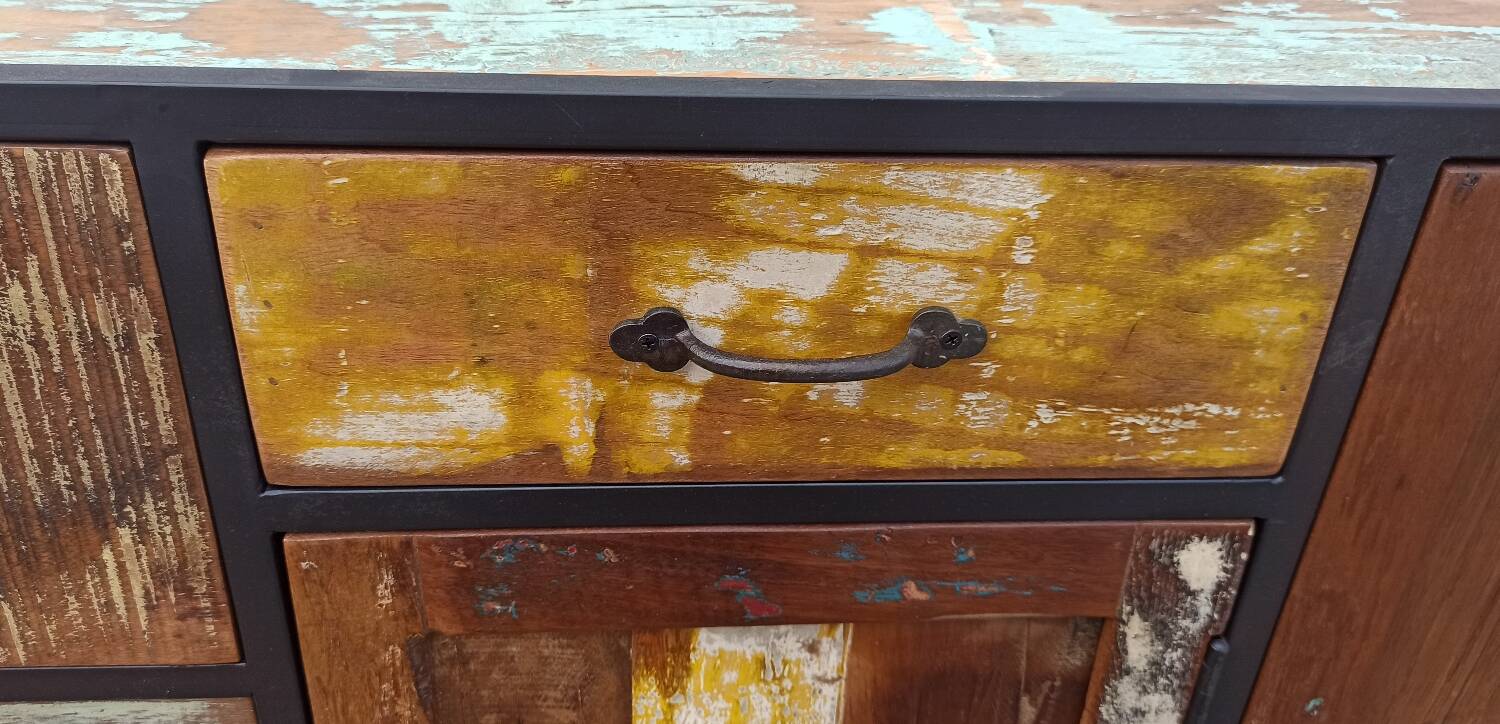 Colorful wooden sideboard