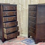 Pair of English oak chiffoniers from the 1930s