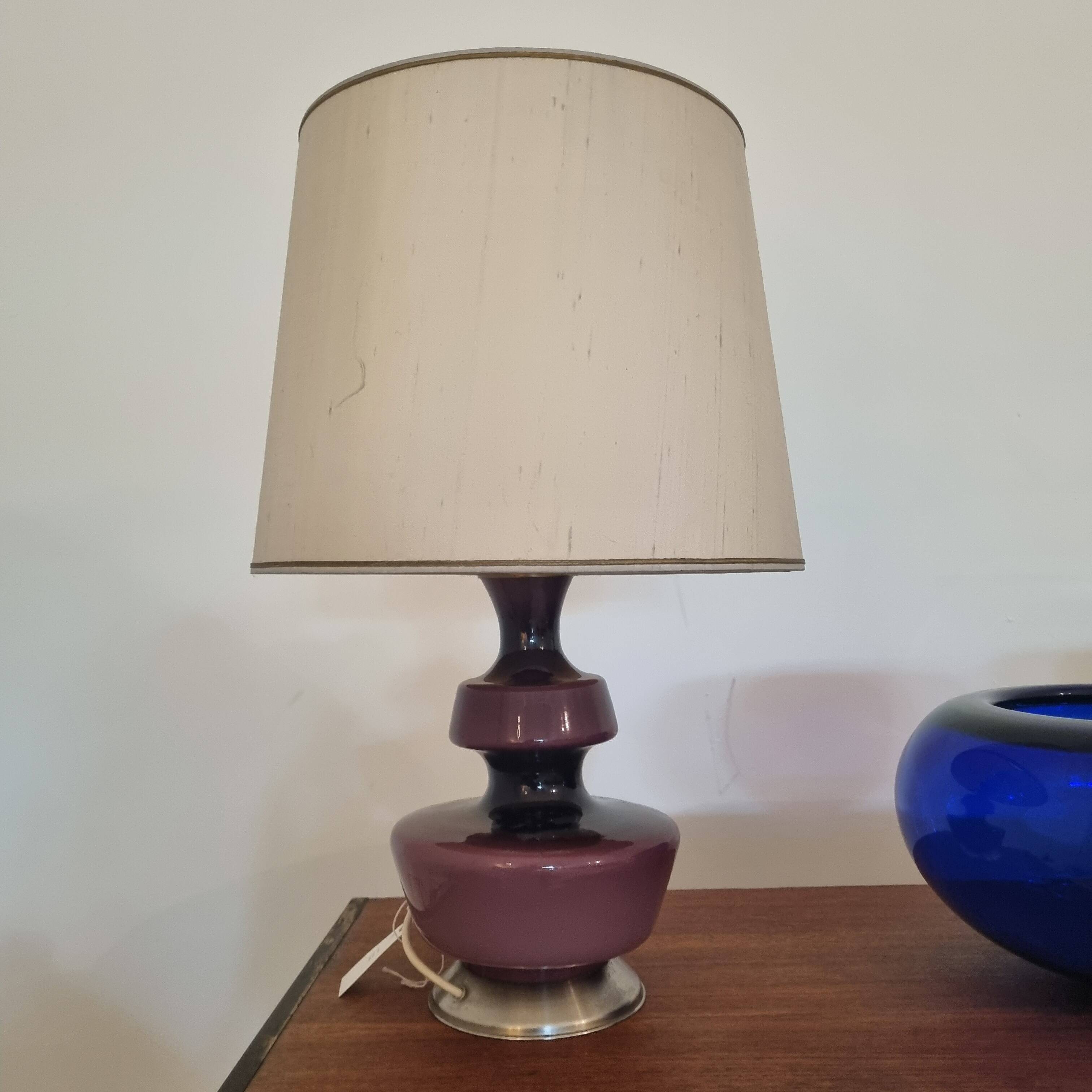 Danish Glass Table Lamp from Holmegaard 1960s